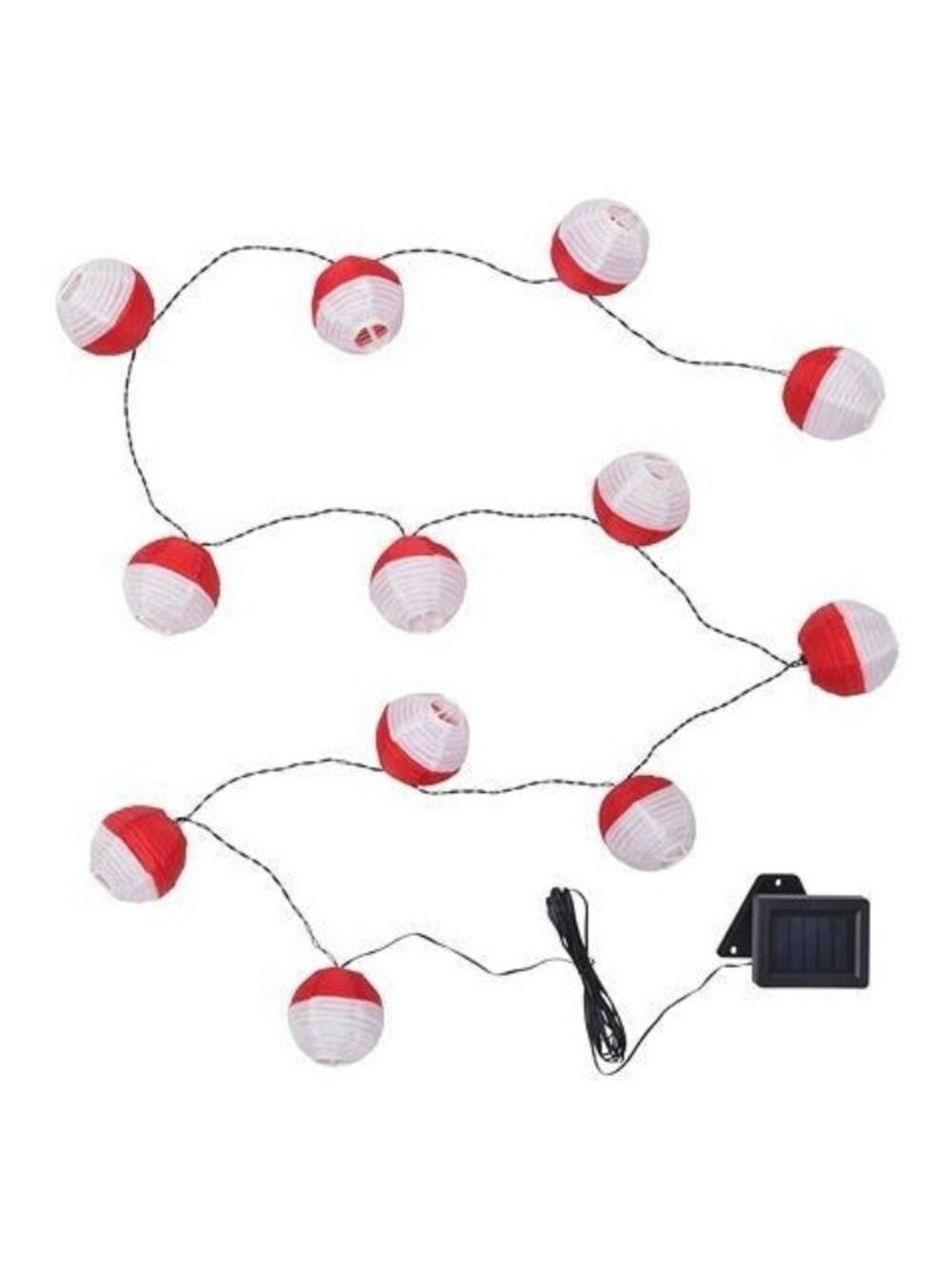 IKEA SOLVINDEN Solar String Light with 12 LED Lights, red white